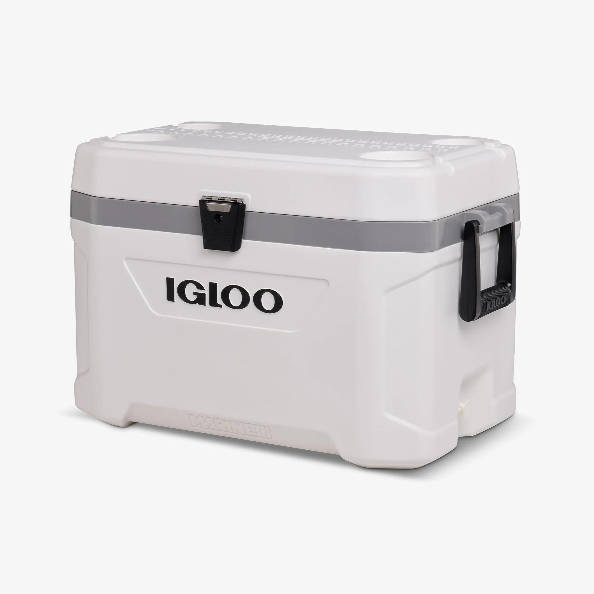 Dauntless 13'-18' Marine Cooler Cushion - 54Qt - Igloo Marine Ultra New Style (2023) (Bright White with Grey Piping)